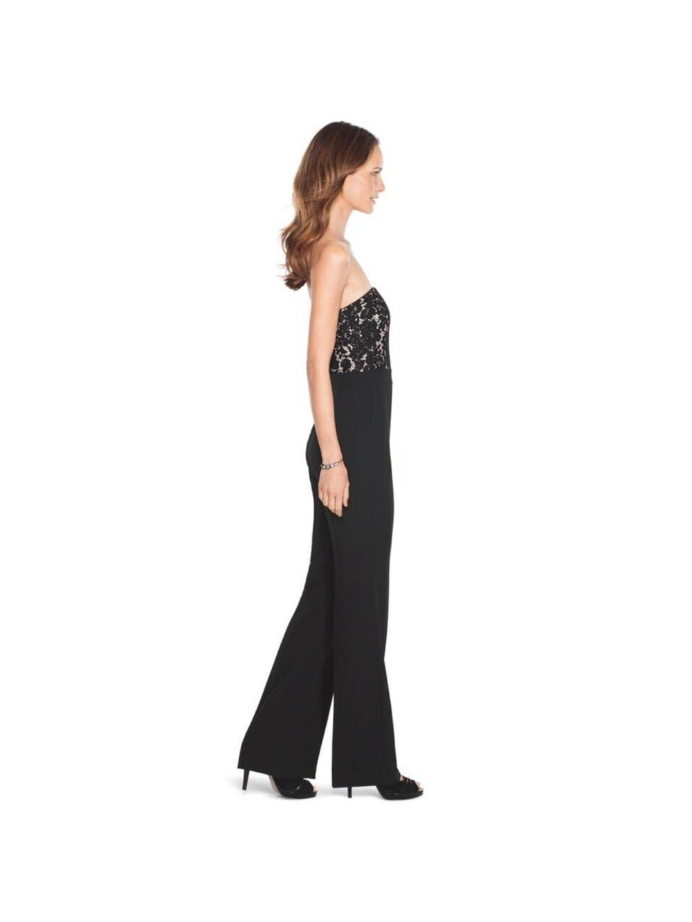 WHBM Strapless Lace Bust Wide-Leg Jumpsuit - Picture 4 of 14